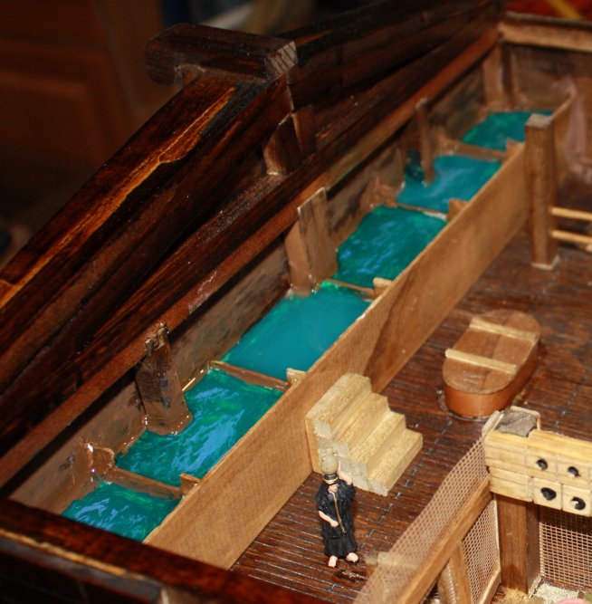 Cistern detail showing water