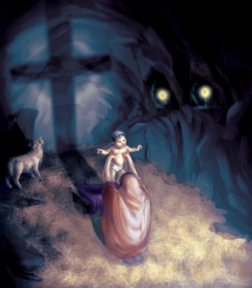 jesus_and_mary_manger_by_bnw20401